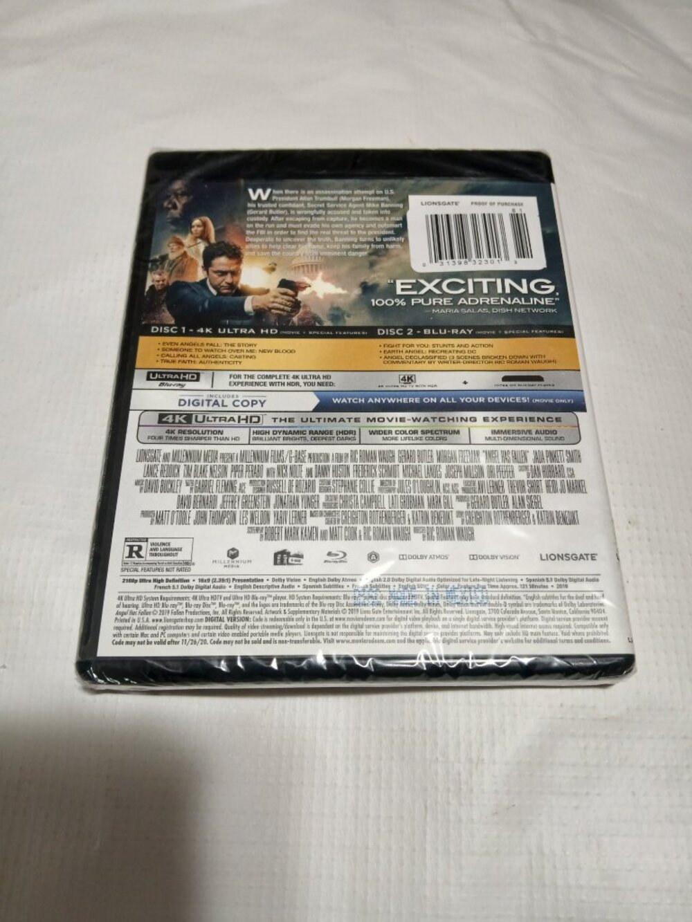 Angel Has Fallen 4K Ultra HD + Blu-Ray + Digital Bluray New - Bundle & Save - Picture 2 of 2